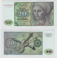 T148250 Banknote 20 DM Deutsche Mark Ro. 271a Schein 2.Jan. 1970 KN GC 6723628 C - 20 DM