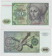 T148262 Banknote 20 DM Deutsche Mark Ro. 271b Schein 2.Jan. 1970 KN GF 5193163 B - 20 DM