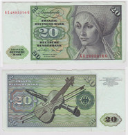 T148264 Banknote 20 DM Deutsche Mark Ro. 271b Schein 2.Jan. 1970 KN GE 2895376 G - 20 Deutsche Mark