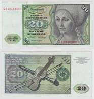 T148268 Banknote 20 DM Deutsche Mark Ro. 271b Schein 2.Jan. 1970 KN GE 8048889 Y - 20 Deutsche Mark