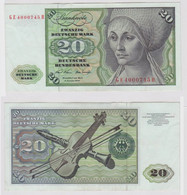 T148287 Banknote 20 DM Deutsche Mark Ro. 271b Schein 2.Jan. 1970 KN GE 4000745 H - 20 DM