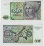 T148296 Banknote 20 DM Deutsche Mark Ro. 271a Schein 2.Jan. 1970 KN GB 9173547 W - 20 Deutsche Mark