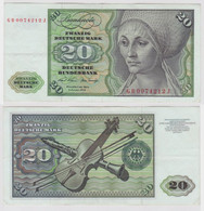 T148297 Banknote 20 DM Deutsche Mark Ro. 271a Schein 2.Jan. 1970 KN GB 0074212 J - 20 Deutsche Mark