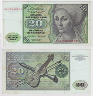 T148300 Banknote 20 DM Deutsche Mark Ro. 271a Schein 2.Jan. 1970 KN GC 2586078 E - 20 DM