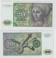 T148301 Banknote 20 DM Deutsche Mark Ro. 271b Schein 2.Jan. 1970 KN GE 2226041 N - 20 Deutsche Mark