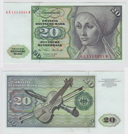T148319 Banknote 20 DM Deutsche Mark Ro. 271b Schein 2.Jan. 1970 KN GE 1113321 W - 20 Deutsche Mark