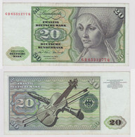 T148336 Banknote 20 DM Deutsche Mark Ro. 271a Schein 2.Jan. 1970 KN GB 6531277 Q - 20 Deutsche Mark