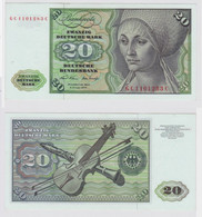 T148353 Banknote 20 DM Deutsche Mark Ro. 271a Schein 2.Jan. 1970 KN GC 1101283 C - 20 Deutsche Mark