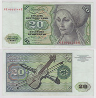 T148405 Banknote 20 DM Deutsche Mark Ro. 271b Schein 2.Jan. 1970 KN GE 0924788 N - 20 DM