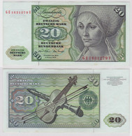 T148480 Banknote 20 DM Deutsche Mark Ro. 271b Schein 2.Jan. 1970 KN GE 1631279 V - 20 Deutsche Mark