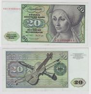 T148613 Banknote 20 DM Deutsche Mark Ro. 271a Schein 2.Jan. 1970 KN GB 1880069 X - 20 Deutsche Mark