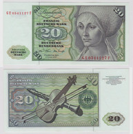 T148615 Banknote 20 DM Deutsche Mark Ro. 271b Schein 2.Jan. 1970 KN GE 0541127 F - 20 Deutsche Mark