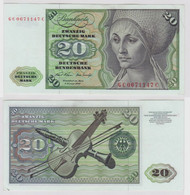 T148660 Banknote 20 DM Deutsche Mark Ro. 271a Schein 2.Jan. 1970 KN GC 0671147 C - 20 Deutsche Mark