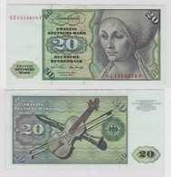 T148707 Banknote 20 DM Deutsche Mark Ro. 271b Schein 2.Jan. 1970 KN GE 1512678 V - 20 DM