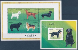 ** 1998 Kutyák Kisív + Blokk, Dogs Mini Sheet + Block, Hunderassen, Kleinbogen + Block Mi 1204-1209+43 - Altri & Non Classificati