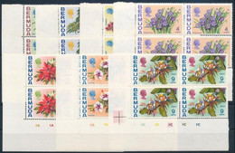 ** 1970 Virág Sor ívsarki Négyestömbökben, Flower Set In Corner Blocks Of 4 Mi 244-260 - Other & Unclassified