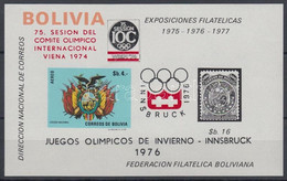 ** 1974 Konferenciák és Rendezvények: Olimpia Blokk Felülnyomással Mi 47 - Altri & Non Classificati