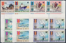 ** 1974 UPU Jubileumi Kongresszus, Lausanne Sor ívsarki Négyestömbökben Mi 517-522 - Altri & Non Classificati