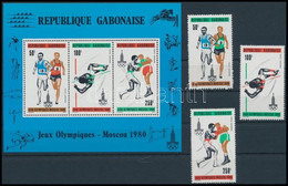 ** 1980 Nyári Olimpia, Moszkva Sor + Blokk, Summer Olympics, Moscow Set + Block Mi 733-735 + Mi 39 - Altri & Non Classificati