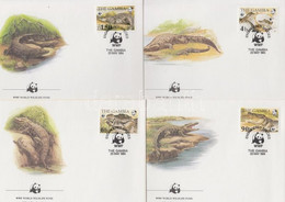 1984 WWF: Krokodil Sor Mi 517-520 4 Db FDC-n - Otros & Sin Clasificación