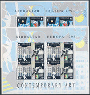 ** 1993 Europa CEPT: Kortárs Művészet Kisívsor Mi 654-657 (apró Gumihiba és Sérülés Az ívszélen) - Altri & Non Classificati