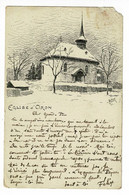 Carte Illustré Par Meltzer - Eglise D'Oron - Circulé 1904, Coin Sup Droit Usé (manque) - Oron