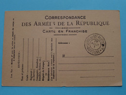 Depot Du 10e Regt ......AUXONNE ( Stamp 28 Aout 1 ) Correspondance Des Armées De La République ( Carte En Franchise )  ! - Documentos