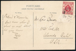 1908 Képeslap 4c Bélyeggel Az Egyesült Államokba / Postcard To The USA - Other & Unclassified