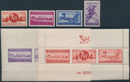 ** 1944 Posta és Vasút Reform Sor Mi 817-820 + Blokkpár Mi 22-23 (apró Hibák / Minor Faults) - Altri & Non Classificati