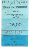 Transportation Old Ticket > One-day Ticket > Bus > Europe - Belgrade Bus - Europe