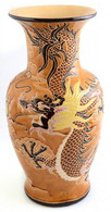 Nagy Méretű Kínai Kerámia Padlóváza. Kézzel Festett, Jelzés Nélkül. Hibátlan. 55 Cm / Chinese Vase. Hand Painted - Altri & Non Classificati