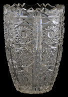Kristály Váza, Az Alján Apró Csorbákkal, M: 18,5 Cm - Vidrio & Cristal