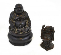 2 Db Nevető Buddha, Műgyanta, M: 5,5 Cm, 9 Cm - Other & Unclassified