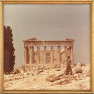 Üvegezett, Dekoratív Fa Keretben Fotó, Háttérben Az Akropolis. Belső Méret: 35x36,5 Cm - Other & Unclassified