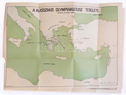2 Db Olimpiai Témájú Térkép: Mező Ferenc: A Klasszikus Olympiakultusz Területe, A Nevezetesebb Olympiai Győzők Születési - Autres & Non Classés