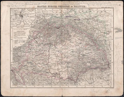 Cca 1860 2 Db Magyarország és Monarchia Térkép Korabeli Iskolai Atlaszból, Kissé Megviselt állapotban 32x25 Cm - Autres & Non Classés