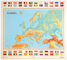 2001 Európa Domborzati Térképe 1:12 500 000 60x54 Cm Dombornyomott Műanyag. HM Térképészet - Autres & Non Classés