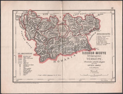 Cca 1890 Hátsek Ignác: Szeben Megye Közigazgatási Térképe 40x27 Cm - Autres & Non Classés