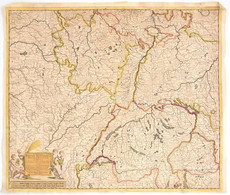 Cca 1700 Theodore Danckerts (1663-1727): Accuratissima Rheni Superioris Mosae Et Mosellae Tabula (Svájc, Elzász, és Mai  - Autres & Non Classés