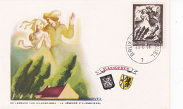 B01-326 Belgique 656 Carte Maximum FDC Antituberculeux Contre Tuberculose Légendes Belges 25-06-1944 Bruxelles 1 Brussel - 1934-1951