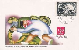 B01-326 Belgique 659 Carte Maximum FDC Antituberculeux Contre Tuberculose Légendes Belges 25-06-1944 Bruxelles 1 Brussel - 1934-1951