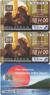 Lot De 3 Télécartes : Pour Téléphoner, Choisissez Votre Heure 1992-1994 - Telefoon