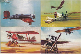 ** 34 Db MODERN Motívum Képeslap: MALÉV és Más Repülőgépek / 34 Modern Motive Postcards: Hungarian And Other Aircrafts - Unclassified