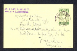 BOSNIA AND HERZEGOVINA - Stationery With Imprinted Value Sent From Sarajevo To Temišvar 1917 - Bosnien-Herzegowina