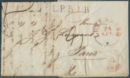 LAC De LUXEMBOURG le 24 Avril 1841 + Griffe Rouge L.P.B.1.R. vers Paris; Port De '9' Décimes. - TB  - 17253 - ...-1852 Prefilatelia