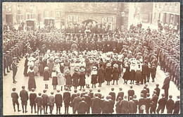 RARE OLD TOWN HALL OUNDLE RPPC CELEBRATING THE CORONATION KING GEORGE 1911 Oundle Northamptonshire Animation Military - Northamptonshire