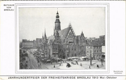 ** T2/T3 Wroclaw, Breslau; Rathaus. Jahrhundertfeier Der Freiheitskriege 1913 Mai-Oktober / Town Hall, Shops, Tram. To C - Zonder Classificatie