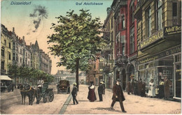 T2/T3 1910 Düsseldorf, Graf Adolfstrasse / Street View, Shops, Wallach & Cie. Publisher's Shop, Publishing House (EK) - Unclassified