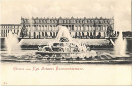 ** T1/T2 Herrenchiemsee, Kgl. Schloss / Royal Palace, Fountain - Unclassified