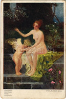 T3 1925 Herzeleid / Erotic Nude Lady Art Postcard. B.K.W.I. Nr. 2464. S: Prof. E. Veith (kopott Sarkak / Worn Corners) - Non Classificati